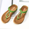 SOCOFY Rhinestone Flip Flops Soft Flat Clip Toe Beach Slippers