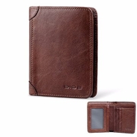 Soft Face Genuine Leather Wallet 5 Card Slots Card Holder Coin Purse For Men