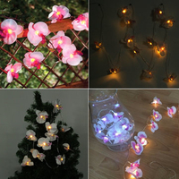 Solar Powered 4.19M 12 LEDs Orchid Flower String Light Garden Landscape Lamp Home Decor