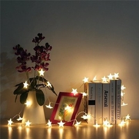 Solar Powered 5M 30LEDs Frosted Five Stars Fairy String Light Christmas Wedding Decor Lamp