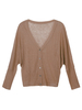 Solid Button V-Neck Long Sleeve Thin Cardigan For Women