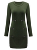 Solid Casual Zipper Long Sleeve Bodycon Mini Dress