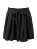 Solid Color Elastic Women Plus Size Pleated Bow Short Culotte