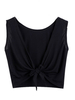 Solid Color Lace Up V-Neck Sleeveless Short Casual Vest Top