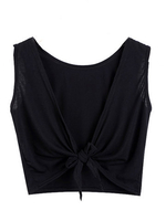 Solid Color Lace Up V-Neck Sleeveless Short Casual Vest Top