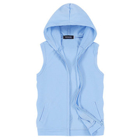Solid Color Plus Size Hooded Cotton Pockets Vest for Men