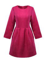Solid Dimensional Convex Pattern Heavyweight Fabric Bud Women Dress
