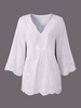 Solid Embroidery Lace Patchwork Half Sleeve Women T-Shirts