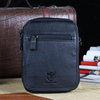 Solid Genuine Leather Crossbody Bag Casual Cowhide Shoulder Bag For Men