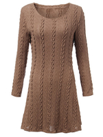Solid Knitted Bodycon Warm Long Sleeve Dress