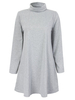 Solid Long Sleeve Turtleneck Casual Women Mini Dress