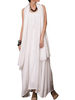 Solid Loose Irregular Hem Sleeveless O Neck Women Dresses