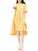 Solid Loose O-Neck Half Sleeve Women Casual Dresses