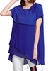 Solid Loose Short Sleeves O-Neck Chiffon Blouses