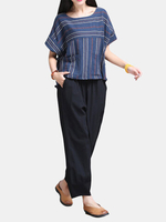 Solid Loose Wide Leg Vintage Ethnic Pant