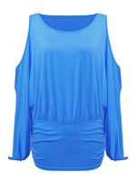 Solid Off Shoulder Ruffle Sexy Pencil Tops For Women