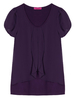 Solid Ruffle Patchwork O-Neck Chiffon T-Shirt For Women