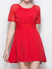 Solid Sexy Hollow Out Short Sleeve O Neck Women Dresses