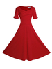 Solid Sexy Short Sleeve V Neck Loose Hem Women Dresses