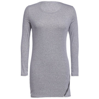 Solid Zipper Stretch Basic Long Sleeve Women T-Shirt