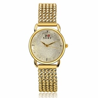 SOXY Shining Watch Luxury Gold Simple Women Round Watch