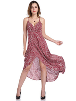 Spaghetti Strap Backless V-Neck Dresses