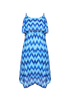 Spaghetti Strap Wave Stripe Sleeveless Chiffon Mini Dress