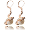 Spiral Twist Pearl Dangle Rhinestone Drop Earrings