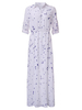 Splash Ink Tie-dye Printed Long Sleeve Chiffon Maxi Dress