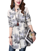 Splash Ink Vintage Women Pocket Loose Long Blouse