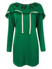 Sport Letter Printed Long Sleeve Drawstring Hooded Pencil Dress