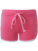 Sport Patchwork Drawstring Elastic Waist Women Shorts