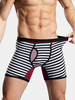 Sport Riding Stripes Printing Cotton Sexy Compression Opening U Convex Boxers for Men