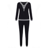 Sport Women V Neck Stripe Patchwork Long Sleeve Sweatshirts
