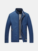 Spring Autumn Casual Business Thin Solid Color Stand Collar Jacket for Men