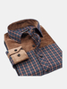 Spring Autumn Fashion Casual Business Plaid Stitching Dress Shirts for Men