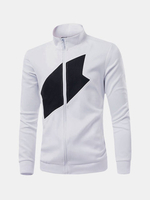 Spring Autumn Fashion Casual Contrast Color Stand Collar Jacket for Men