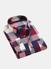 Spring Autumn Fashion Plaids Printing Cotton Long Sleeve Dress Shirts for Men