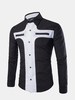 Spring Autumn Mixed Colors Zipper Chest Pockets Long Sleeve Dress Shirts for Men