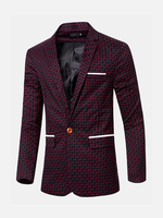 Spring Autumn Personality Plaids Printing Casual Single Breasted Suits Blazers for Men