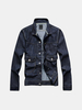Spring Autumn Personality Vintage Style Solid Color Denim Jackets for Men