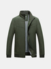Spring Business Casual Stand Collar Solid Color Jackets for Men