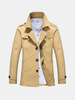 Spring Fall Epaulets Single-breasted Jacket Washed Cotton Suit Collar Outwear for Men