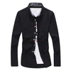 Spring Fall Mens Fashion Casual Long Sleeve Slim Fit Business Dress Shirts