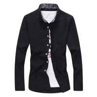Spring Fall Mens Fashion Casual Long Sleeve Slim Fit Business Dress Shirts