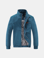 Spring Fall Mens Outdoor Slim Fit Stand Collar Jacket Business Solid Color Coat