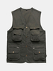 Spring Fall Muti-pocket Fishing Vest Casual Outdoor Cotton Waistcoat For Men