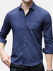 Spring Long Sleeve Solid Color Chest Single Pocket Plus Size Bussiness Casual Dress Shirt for Men