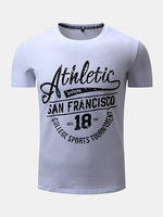Spring Summer Cotton Stylish Printed Short Sleeve O-neck T-shirts for Men