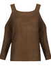 Square Collar Sling Strapless Asymmetrical Loose Knit Sweater